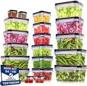 Set di contenitori alimentari con coperchi, 40 pezzi, grande capacità (20 contenitori + 20 coperchi), box da pranzo per la cucina, contenitori da picnic per microonde e frigorifero, 100% impermeabili, BPA-free.