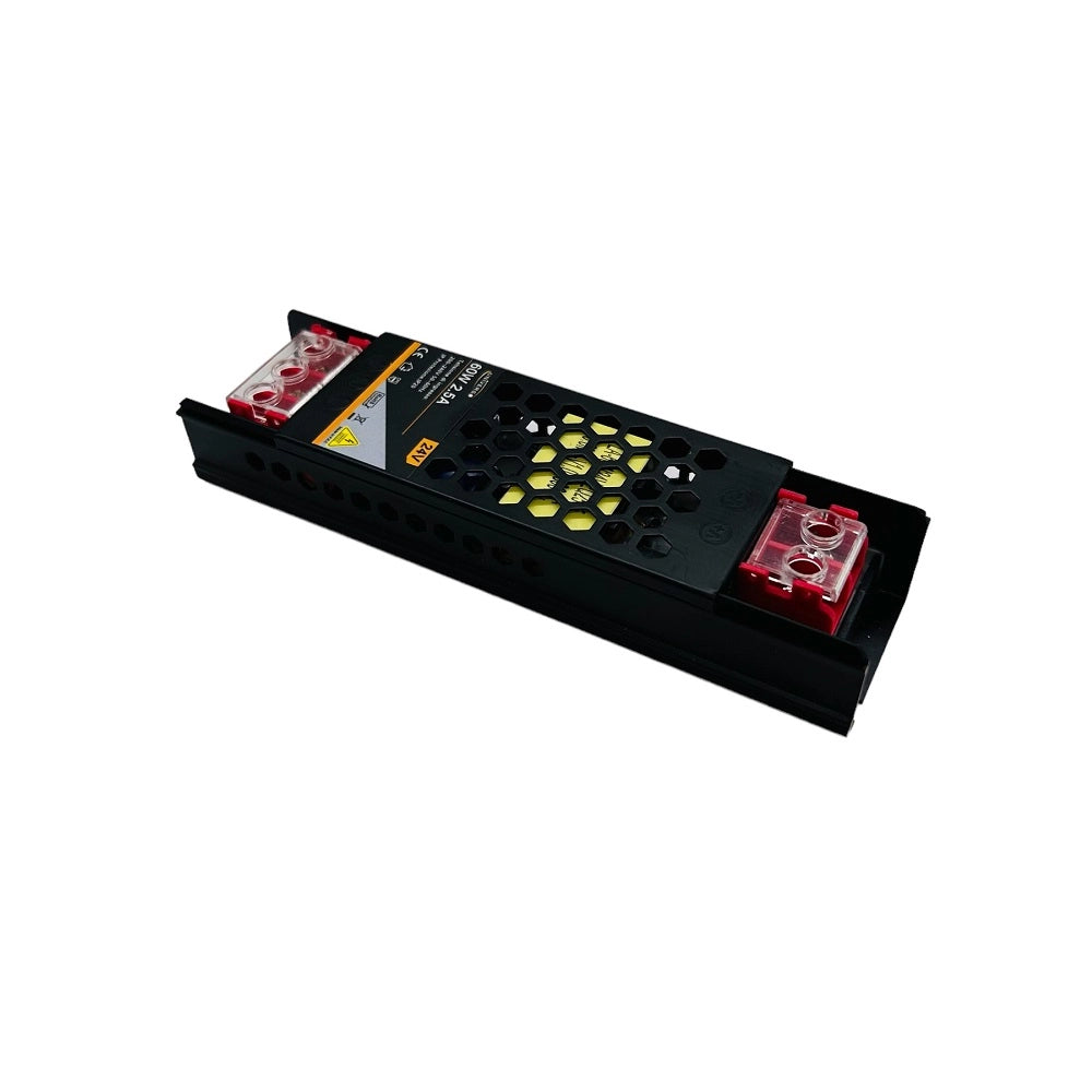 Alimentatore trasformatore slim ultra sottile 24V 2.5A 60W nero AC 180V - 240V led telecamere