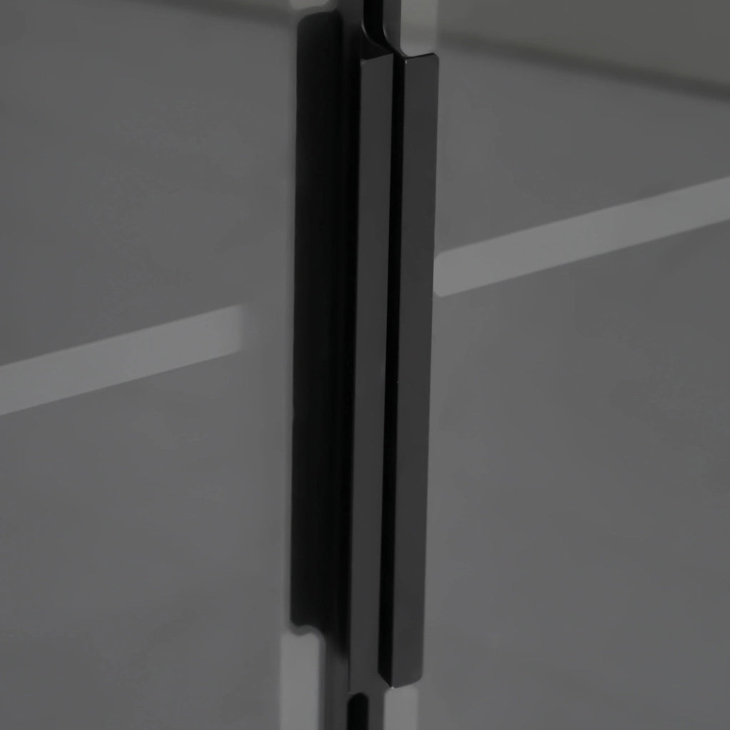 Vetrina angolare LED 62 x 35 x 160 cm in MDF e vetro nero