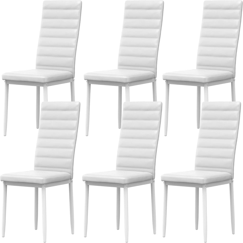 Set di 6 sedie da pranzo, sedie da tavolo in similpelle, moderne sedie da cucina a vista per sale da pranzo, studi e soggiorni. (Bianco, Set da 6)