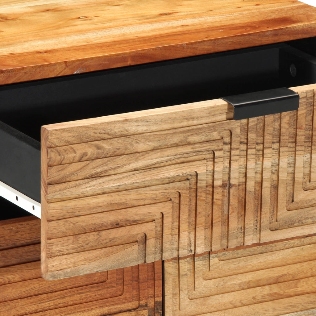 Comodino  50x33x60 cm in Legno Massello di Acacia