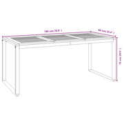 Set Pranzo da Giardino 5 pz Legno Massello di Acacia e Metallo