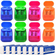Serratura a punte a 8 punti - Serratura manuale a doppia ghiera - Punti colorati - Gomme bianche - Materiale resistente - Sicura da utilizzo - Serratura per matite