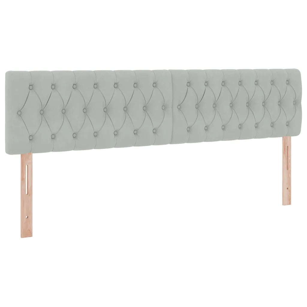 Letto con strisce LED Grigio chiaro 200 x 200 cm Velluto 3371627