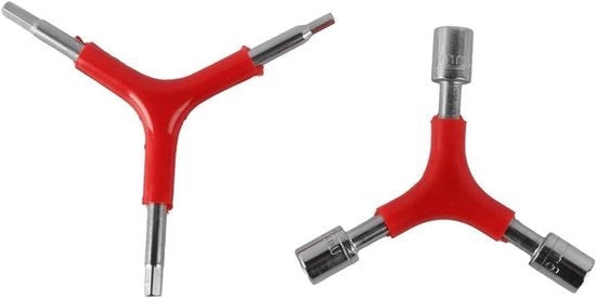 Chiave per bicicletta da montagna - Portatile e a tre vie - Riparazione e manutenzione - Adatto per biciclette - Nero - 2 pezzi.
