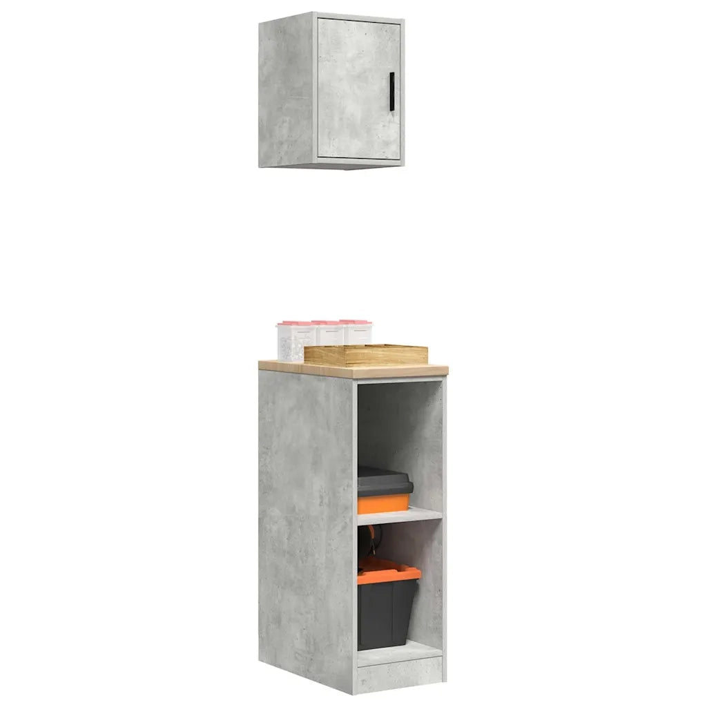 Armadi da Garage 2 pz Grigio Cemento in Legno Multistrato 3328263