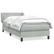 Giroletto a Molle con Materasso Grigio Chiaro 80x220 cm Velluto 3317379