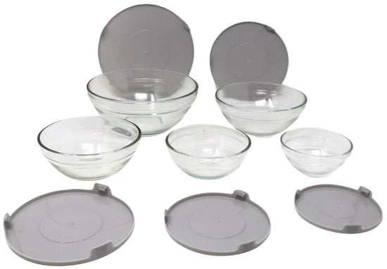Set di contenitori in vetro da 10 pezzi con coperchio – ariostato, sovrapposto, BPA libero, resistente al lavastoviglie – contenitori alimentari ideali per la preparazione delle pasti, la conservazione e la formazione del magazzino