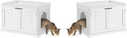 Cassa per Gatti - Abitazione per Gatti - Porta Gatti - Mobile per Animali - Casa per Animali - Comodino - Cassa per Gatti con Parete Divisoria - Mobile - Cassa per Animali - 75,5 x 51 x 52,5 cm - Bianco