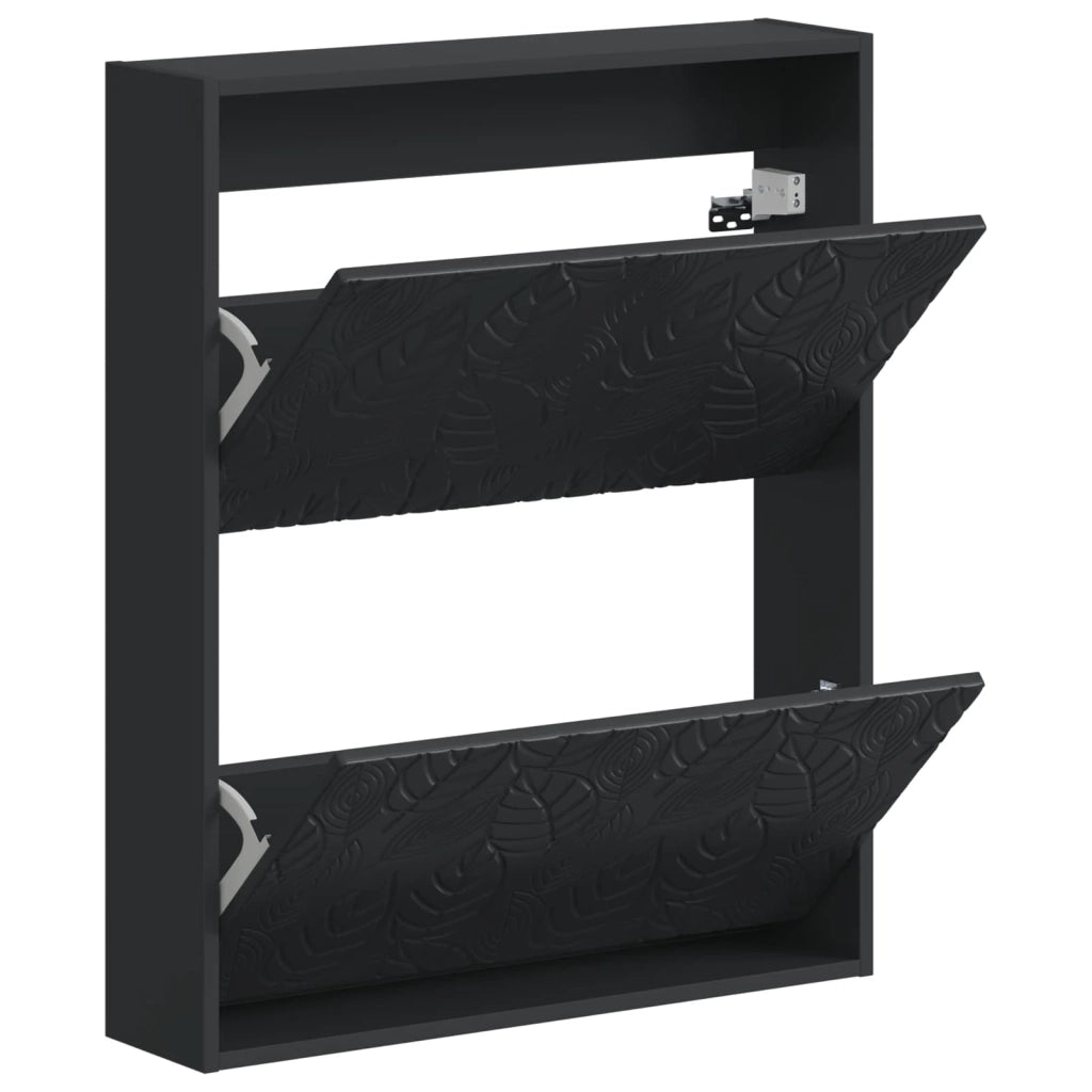 Mobiletto per Scarpe da Muro DELFT 71 x 17 x 86 cm Nero 897076