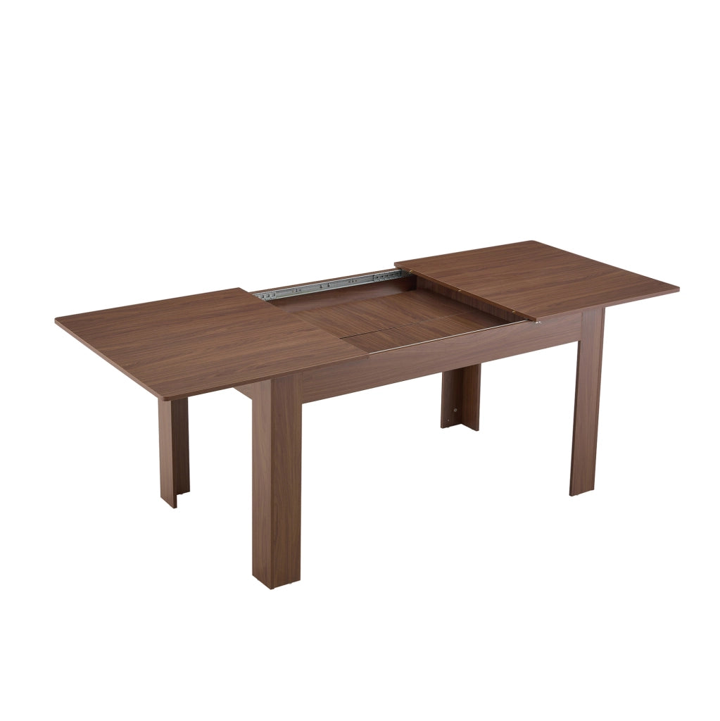 Tavolo da pranzo 220x88.5x77 cm estensibile; piano facile da pulire in MDF; noce