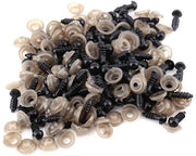 Set di occhi per bambole da 100 - Nero plastico - DIY Amigurumi - Adatto per bambole/orsi di peluche - Hobby creativo - 9mm - Occhi per bambole