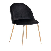 Set 2 sedie da pranzo Geneve in velluto nero con gambe effetto ottone