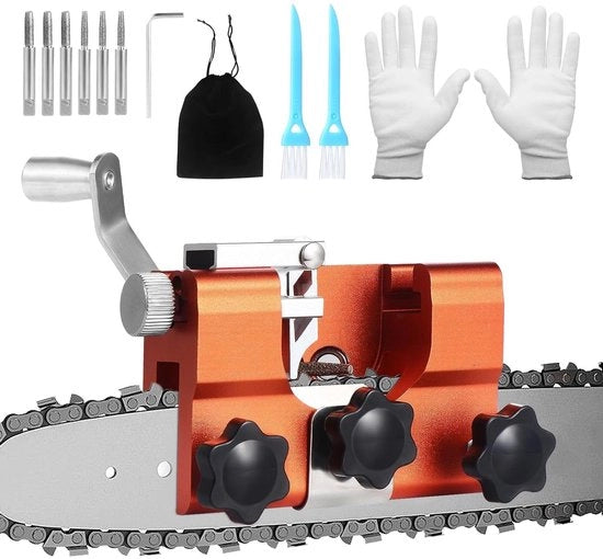 Kit di taglio catena portatile con manubrio e kit di taglio catena a filo.