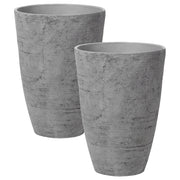 Set di 2 vasi tondi polvere di pietre per interno ed esterno grigio soggiorno balcone giardino