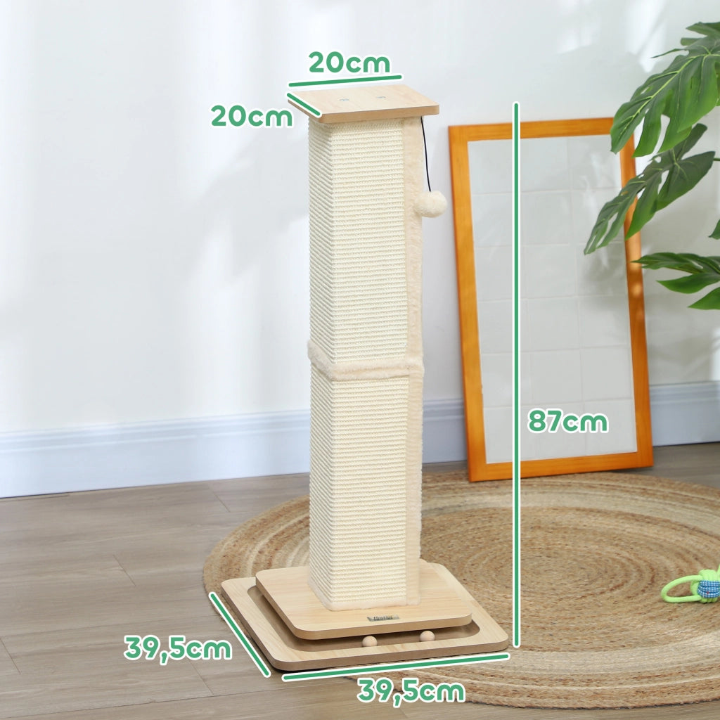 Tiragraffi 3 in 1 con gioco ¨C Zephmum ¨C Eiche/Creme 39.5x39.5x87 cm