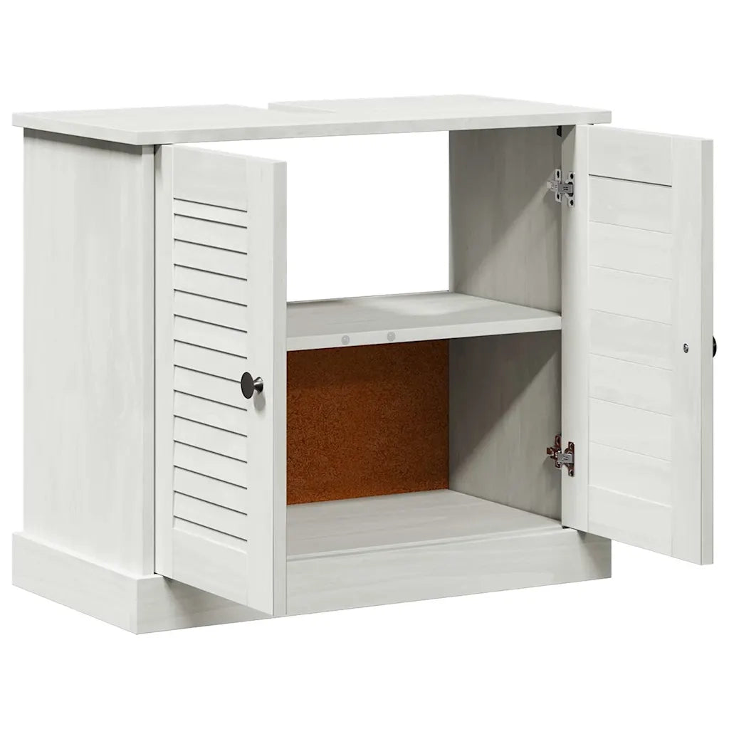 Mobile Lavabo con porta-Armadietto da bagno VIGO bianco anticato 67.5 x 34 x 59 cm