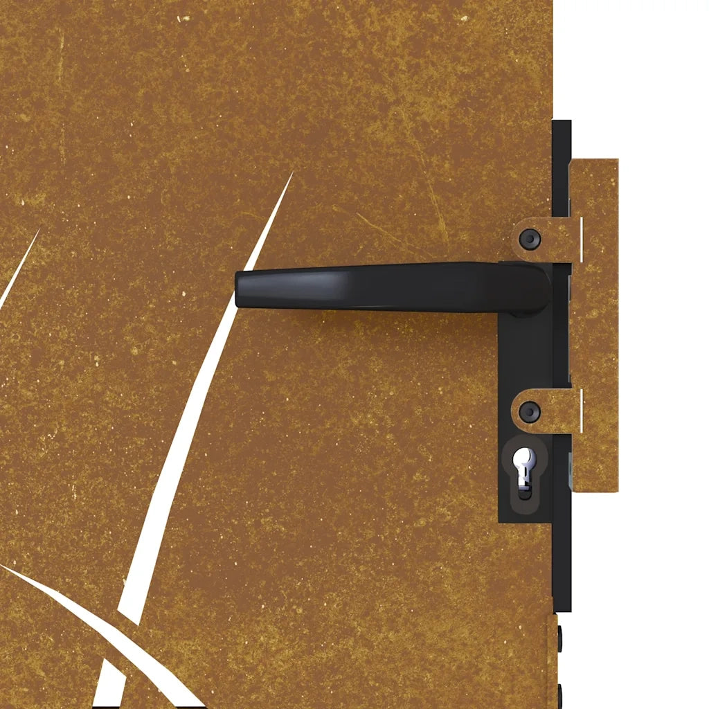 Cancello da Giardino 105x130 cm in Acciaio Corten Design Erba