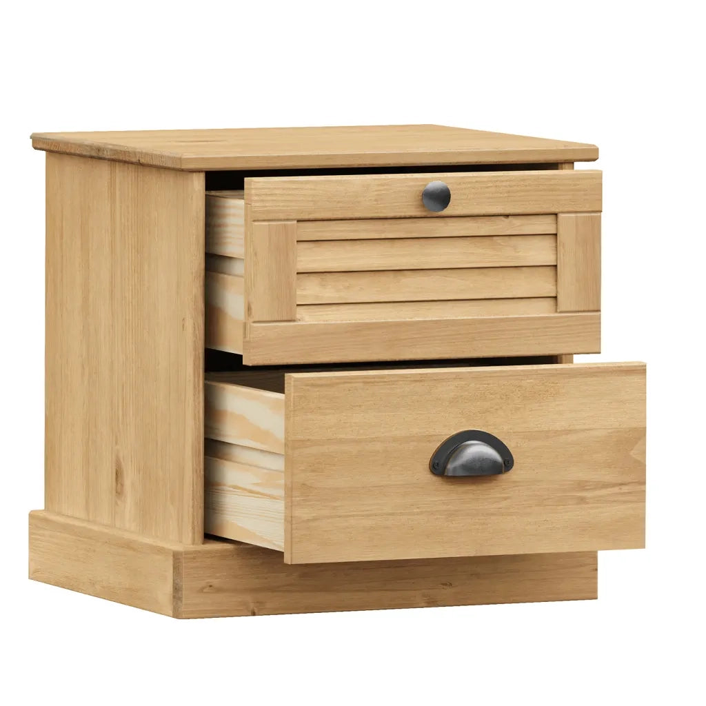 Comodino VIGO 42x35x42 cm in Legno Massello di Pino 353157