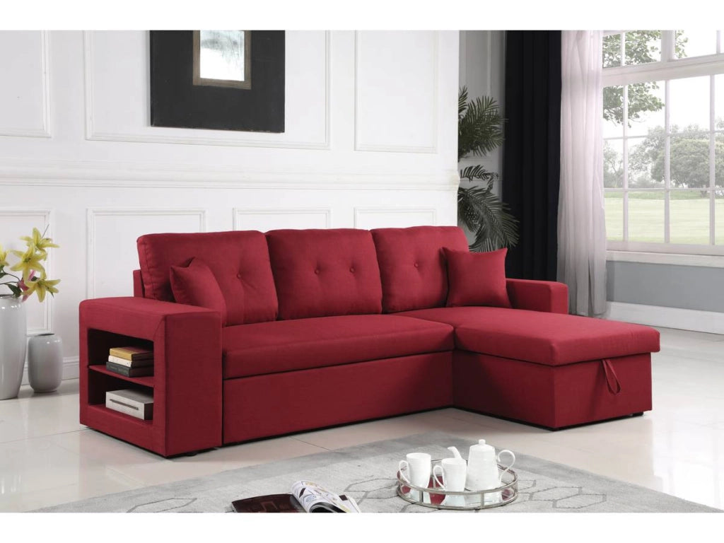Divano ad angolo  trasformabile "Axel" / reversibile - 3 posti - Rosso