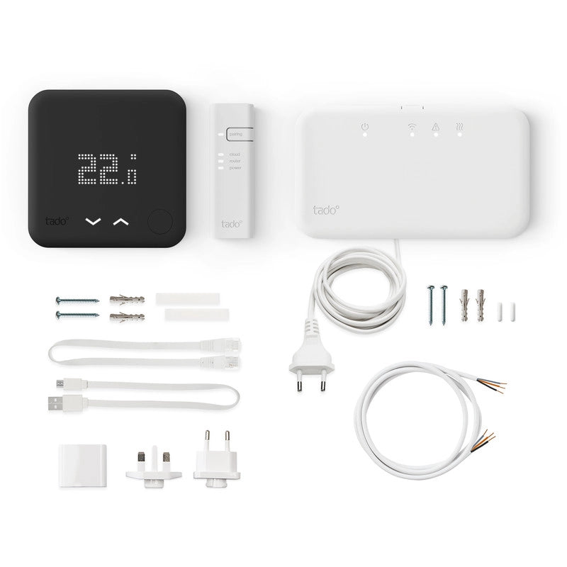 TADO¬∞ termostato kit di base V3+. Termostato Intelligente Wireless. Compatibile con Alexa e Google Assistant. Nero