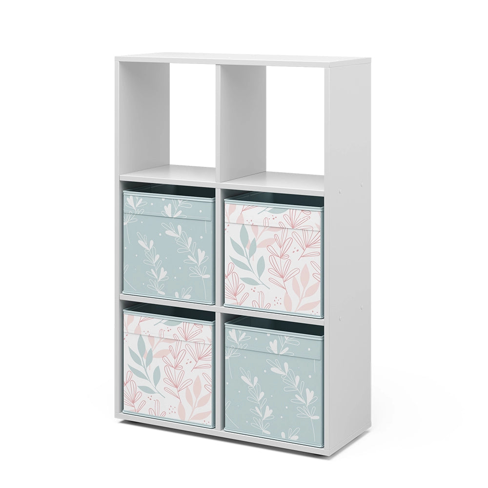 Vicco Scaffale Bianco 72 x 107.8 cm con 4 scatole pieghevoli opt.2