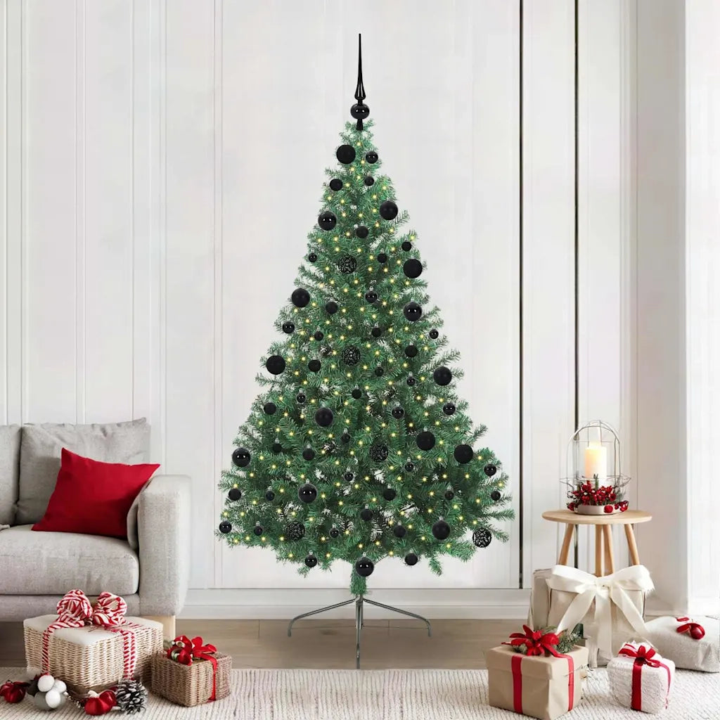 Albero di Natale | Decorazioni natalizie artificiale con luci integrate Verde 210 cm