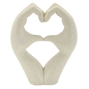 Scultura Cuore 1, Beige, Poliresina, 16,5x7x20 cm