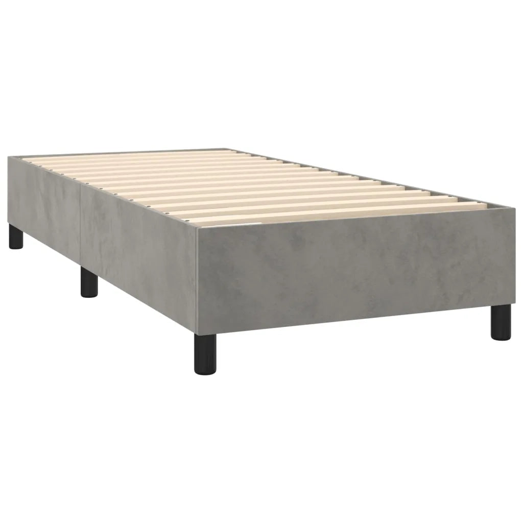 Giroletto a Molle con Materasso Grigio Chiaro 80x200 cm Velluto cod mxl 59645