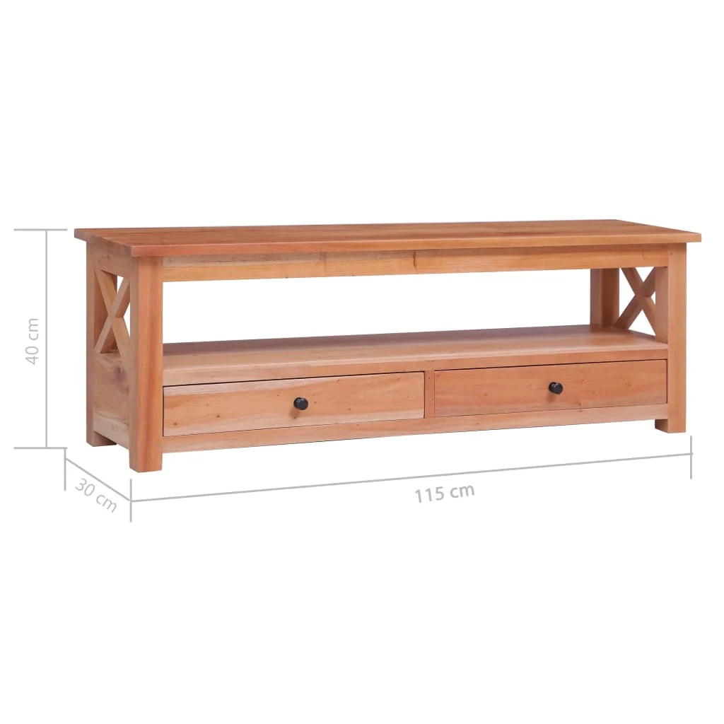 Mobile TV multimediale scaffale TV credenza mobile TV sala da pranzo soggiorno camera da letto 115 x 30 x 40 cm legno massello di mogano marrone 02_0025789