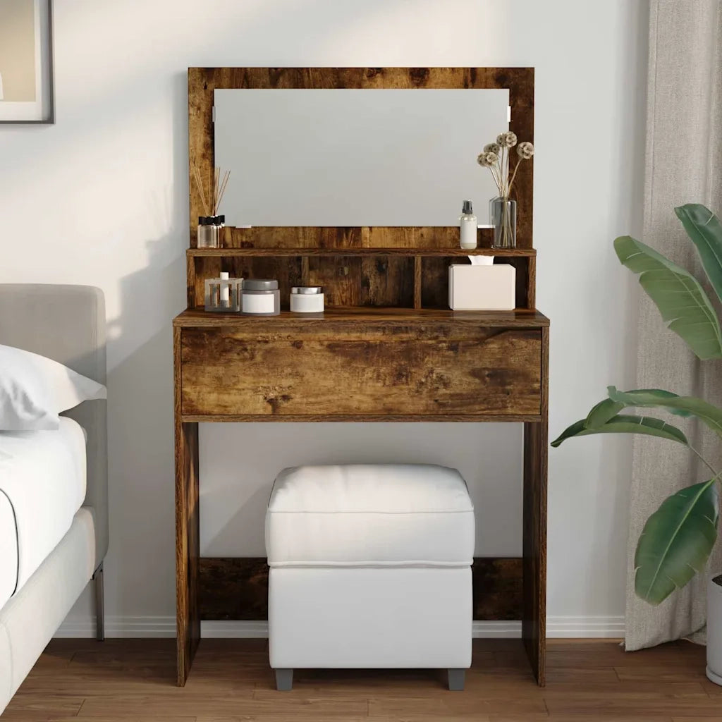 Tavoli da Trucco per Camera da Letto con cassetto Rovere fumé