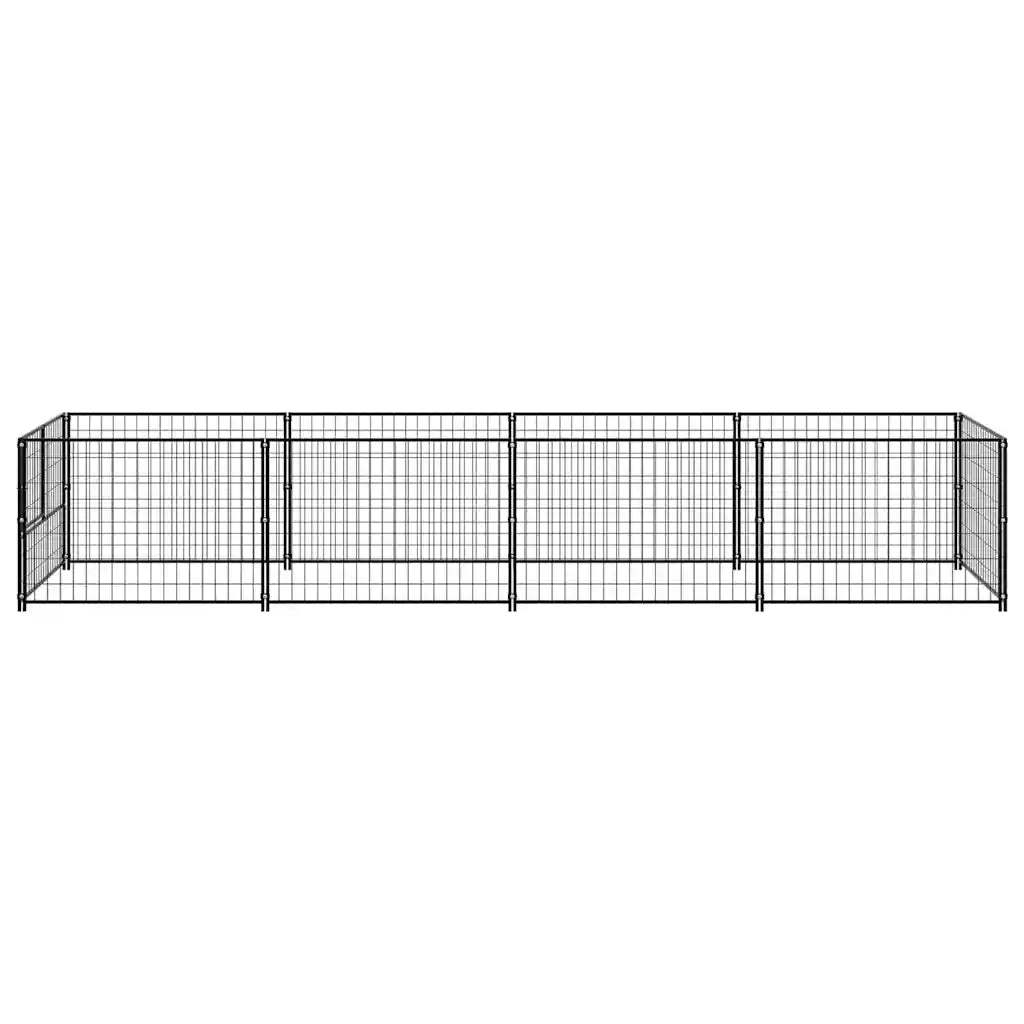 Gabbia per Cani Nera 4 m² in Acciaio 3082094