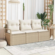 Set Divano da Giardino 3 pcs Beige e Bianco polyrattan 3354910