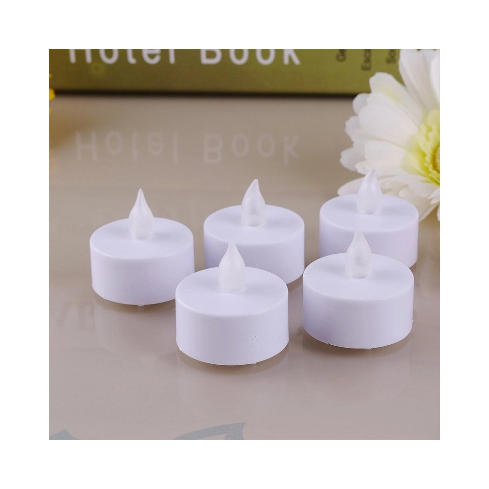 Trade Shop - Set 24 Candele Fiamma Lumini Led Decorative A Batteria Votivi Luce Bianco Caldo -