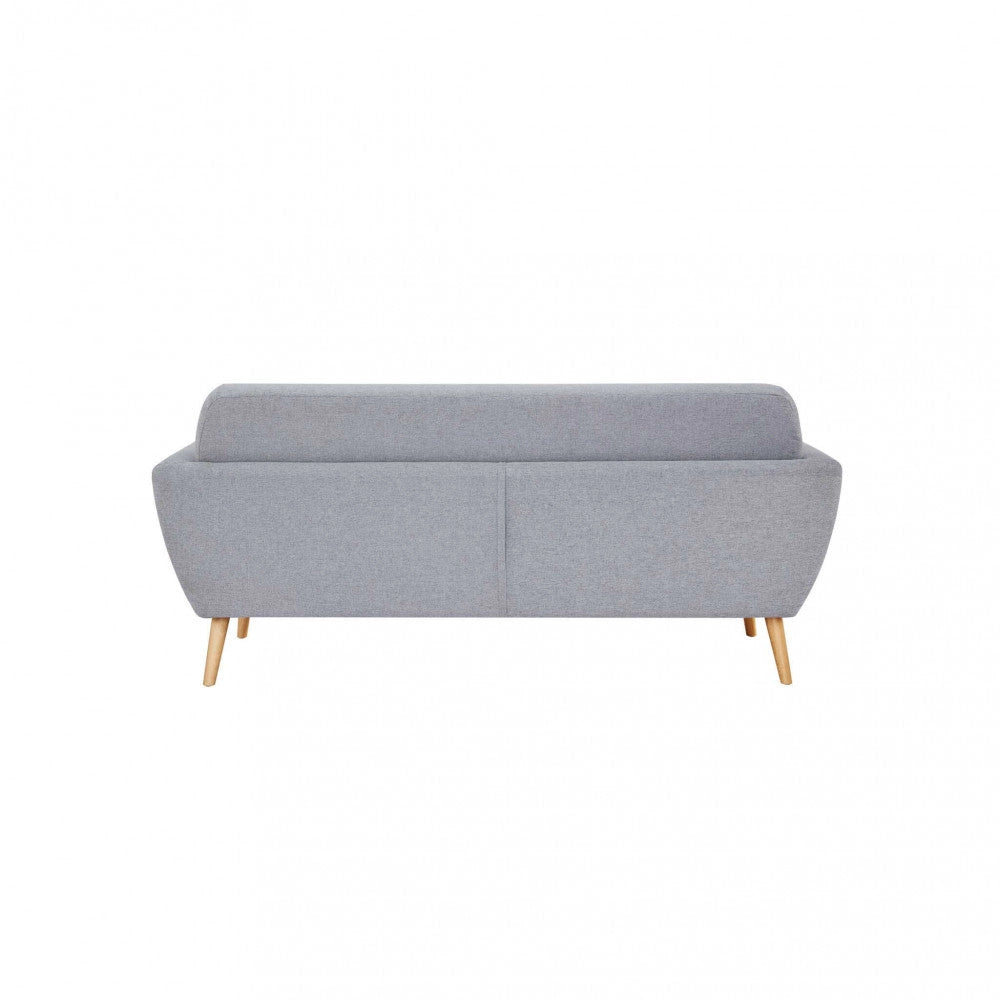 Divano 3 Posti Burton 193x79x86 h cm in Tessuto Grigio chiaro