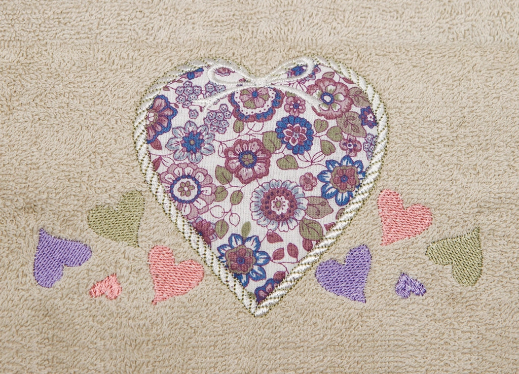 Set Asciugamano Copiola Salvietta Bagno Spugna 100% Cotone Mary Cuori - Copiola - Tortora