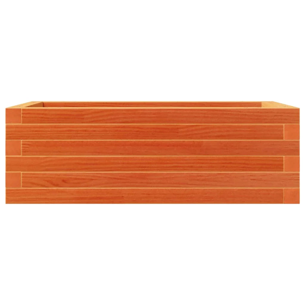 Fioriera rialzata per piante fiori terrazza giardino finitura a cera 70 x 40 x 23 cm legno di pino massiccio marrone 02_0038479