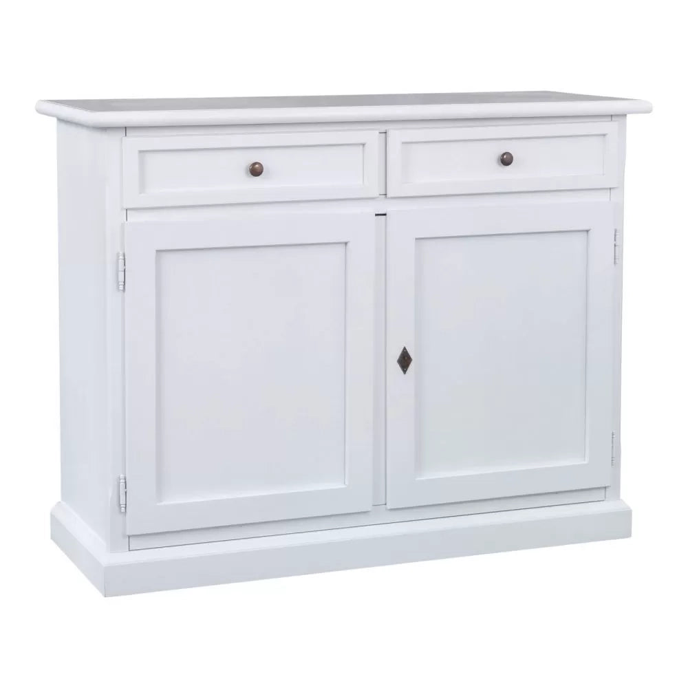 Madia credenza 2 porte arte povera in legno bianco 105x42x85 (1384) - Mobili 2G