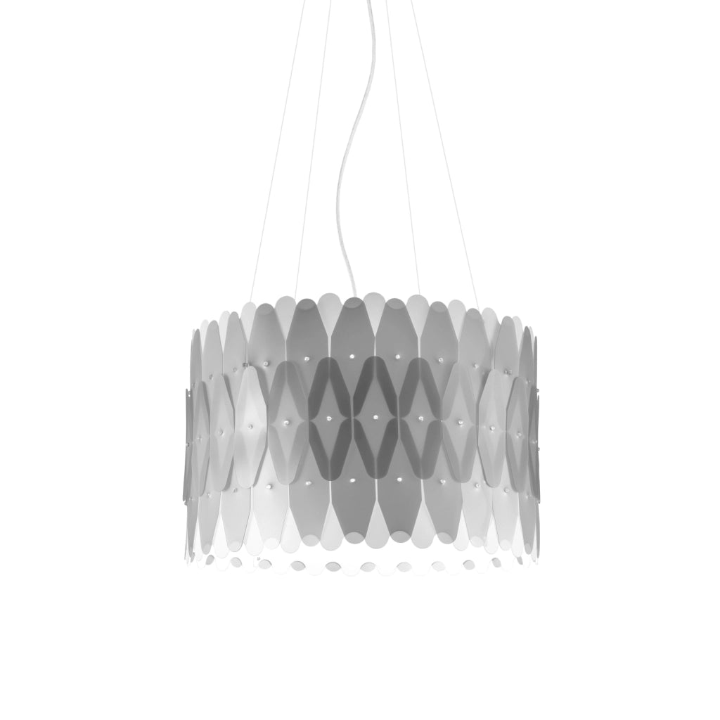 Lampadario Moderno Amanda Polilux ® Argento E Metallo Cromo 3 Luci E27