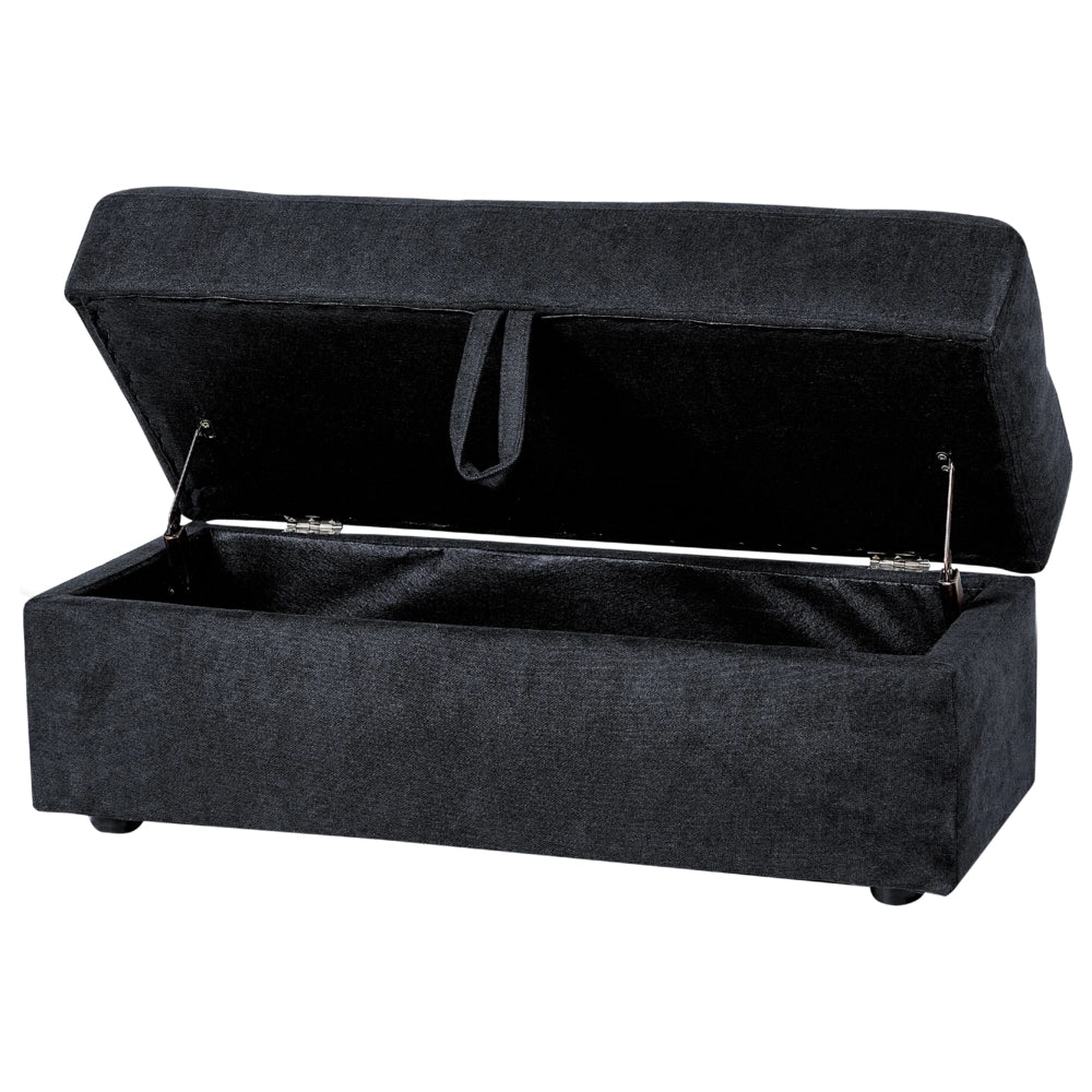 Divano letto componibile Pouf contenitore nero Cassetti estraibili Click Clack Vassoio ribaltabile