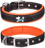 Collare per Cani - Adattabile - Riflettente - Arancione - Neoprene Morbido - Adatto per Cani Grandi - XL