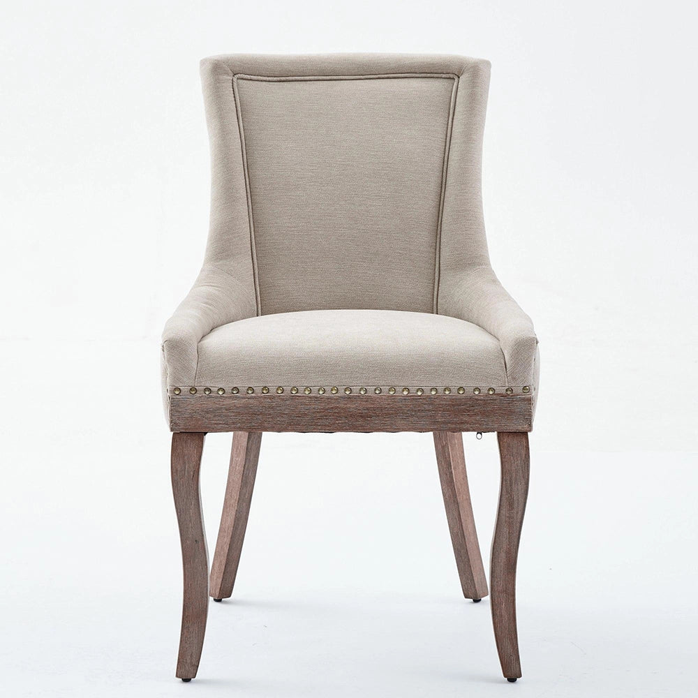 Set 2 sedie Ultra Side - Xylo - tessuto beige gambe legno