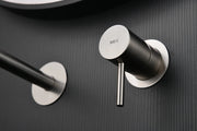 IMEX Miscelatore incasso lavabo monocomando ottone e zama nichel spazzolato con due corpi indipendenti senza scatola di registrazione serie MONZA Imex-GLM039-NQ