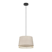 Lampadario A Sospensione Vintage Tabley Acciaio Nero Legno 1 Luce E27