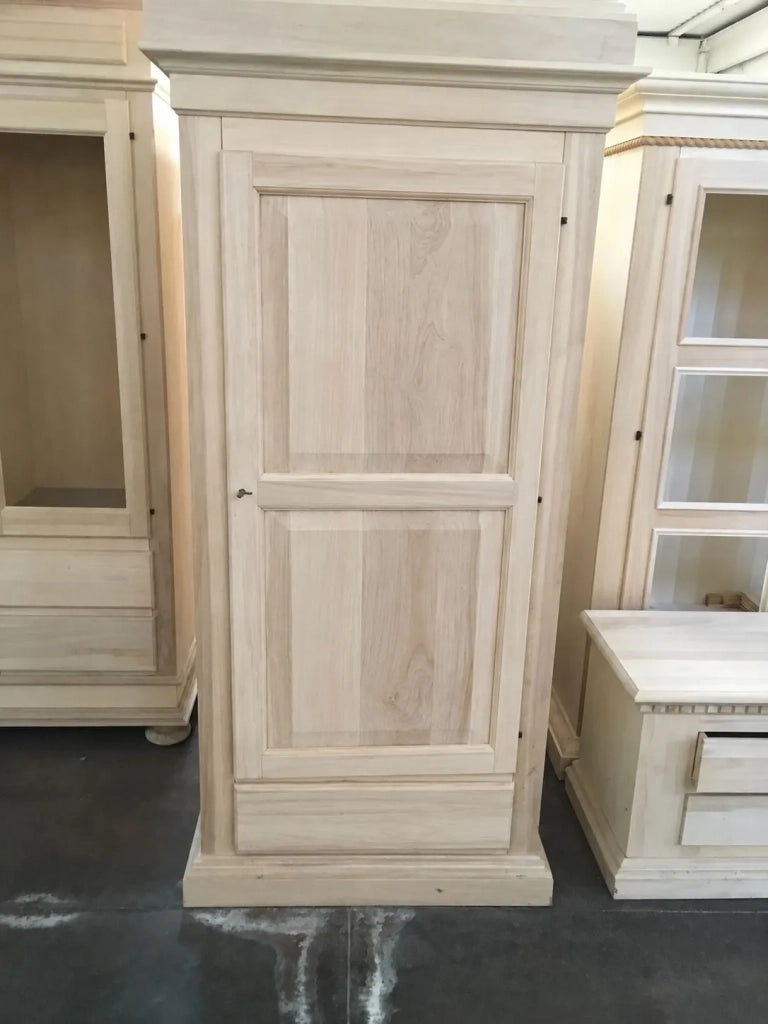 Armadio in legno 1 porta 1 cassetto grezzo  l.96 p.56 h.197 (1706) - Mobili 2G