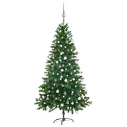 Set Albero Natale Artificiale con LED e Palline Verde 150 cm  cod mxl 19689