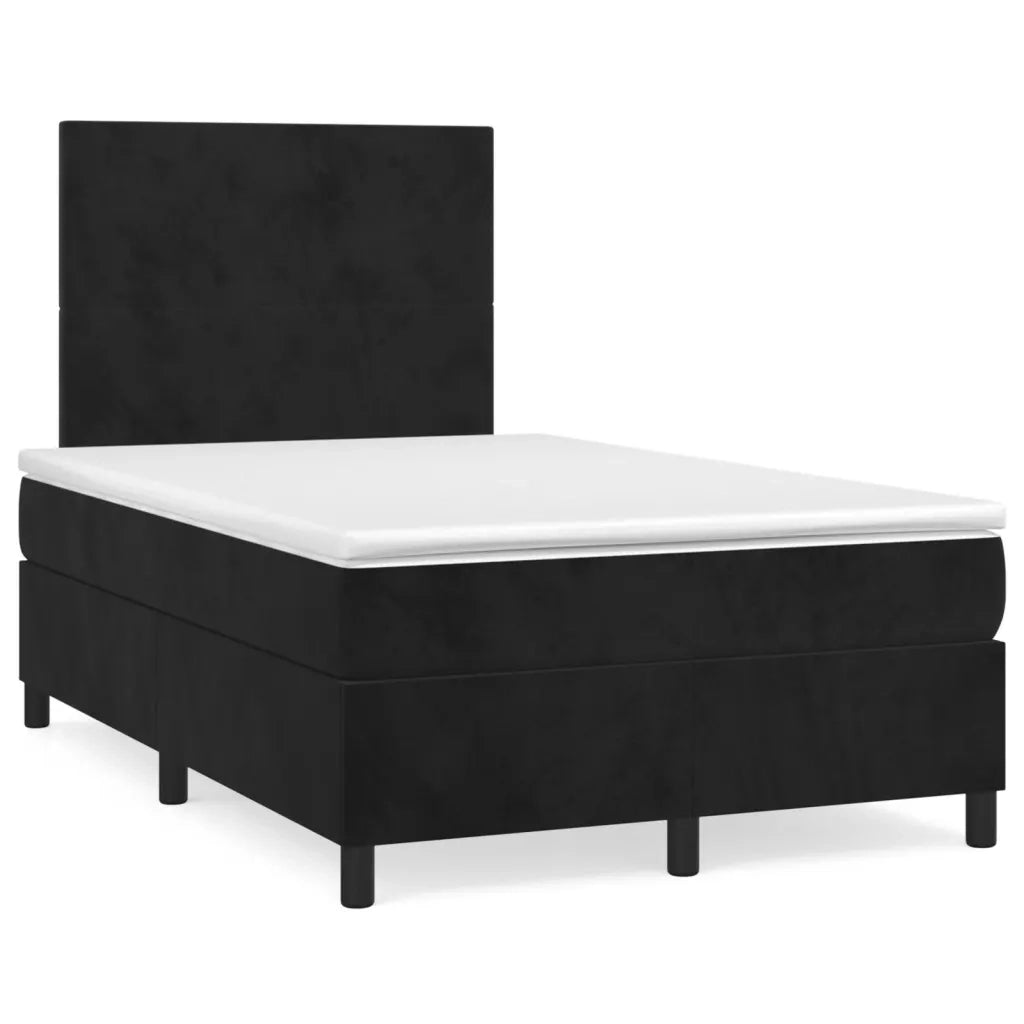 Giroletto a Molle con Materasso Nero 120x190 cm in Velluto 3269985