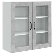 Pensile da cucina | Mobile in vetro da parete PORTO Grigio cemento 80 x 31 x 80 cm