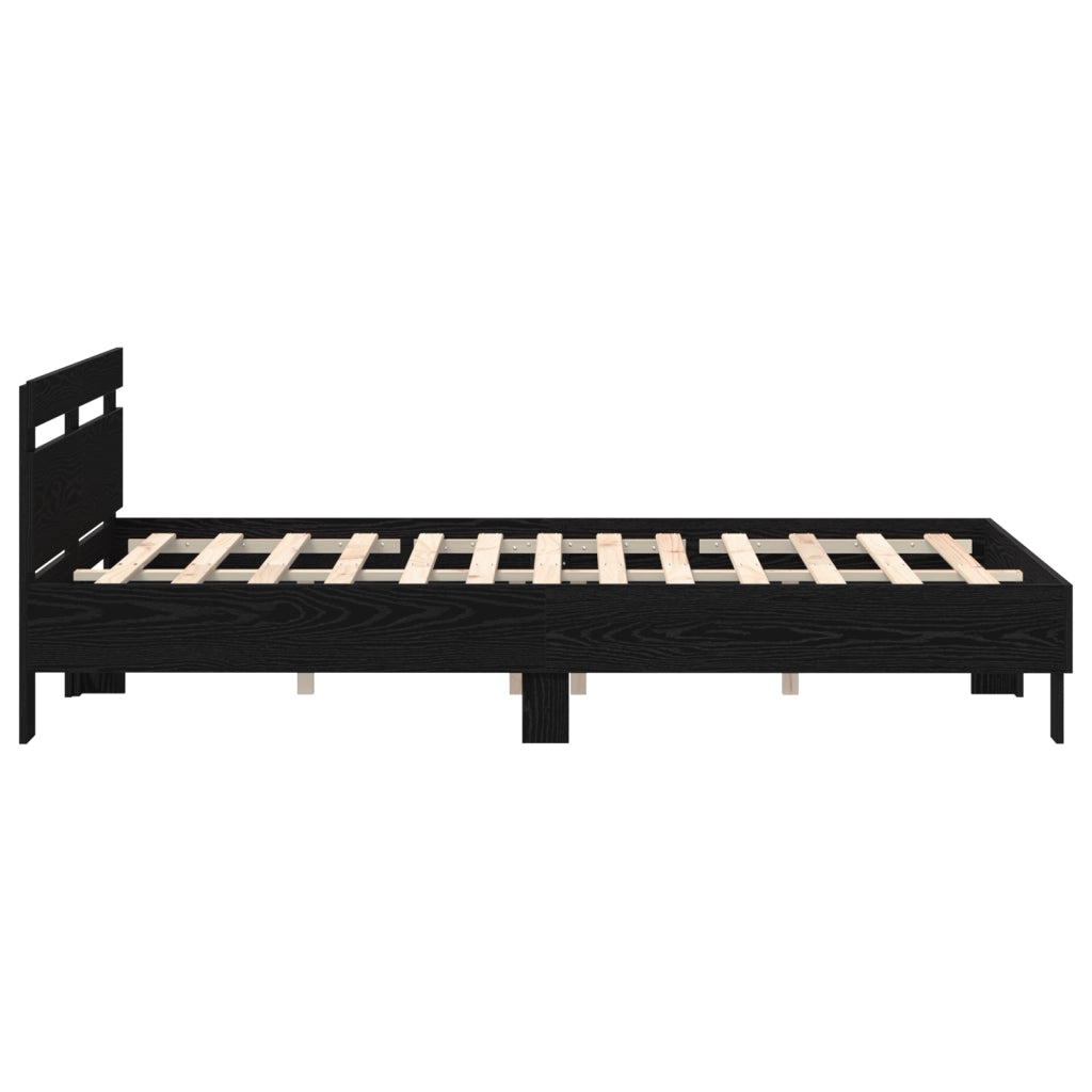 Struttura Letto Nera Quercia nera Legno 140 x 190 cm Durevole