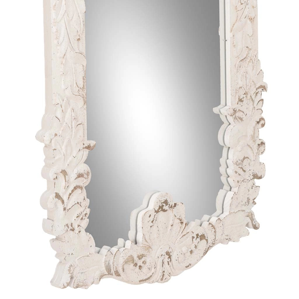 Specchio in legno bianco, 65,5x2,5x154 cm (altezza)